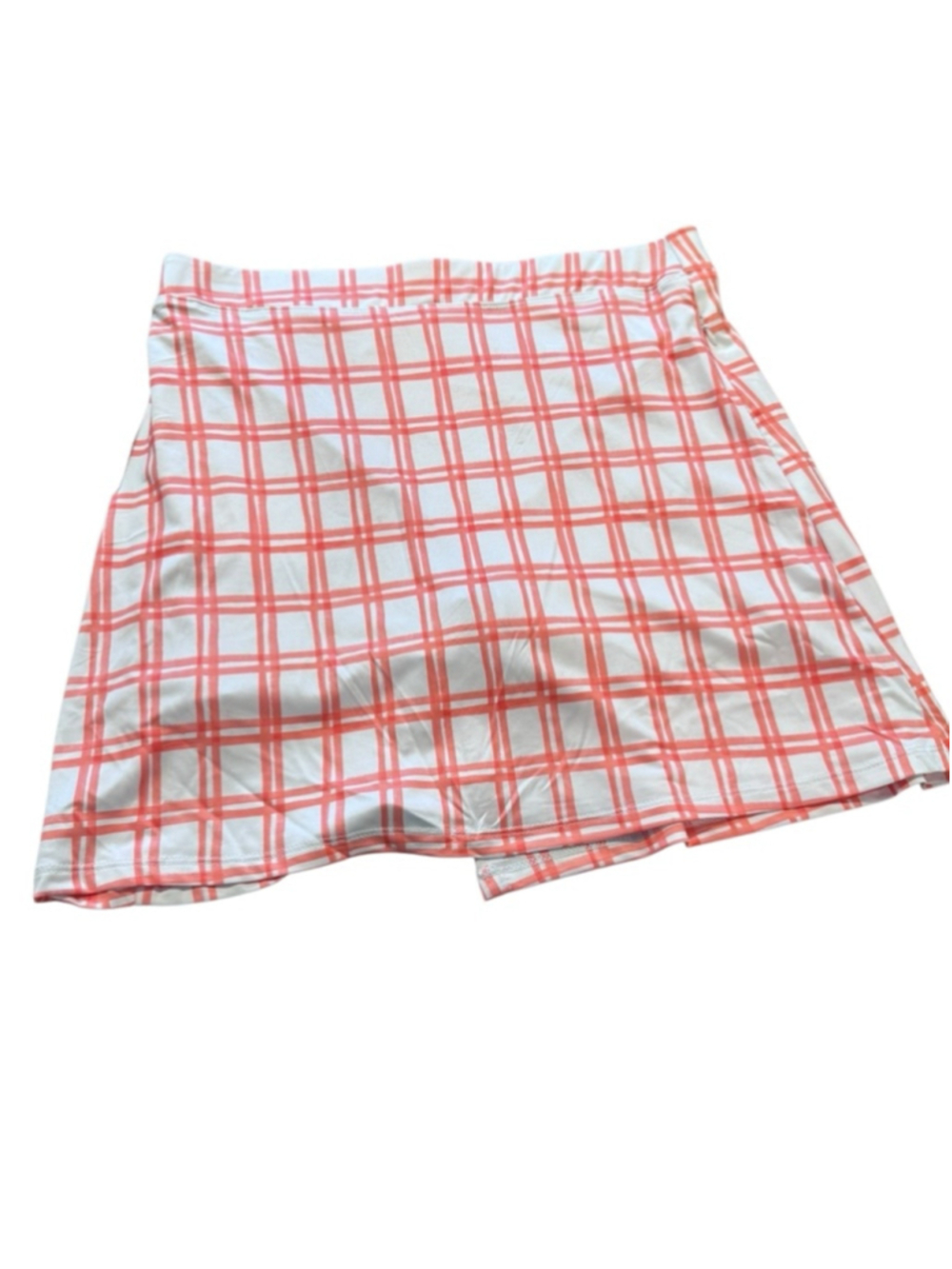 Women's Stella Parker Skort Size XL White and Orange Plaid - Picture 3 of 5